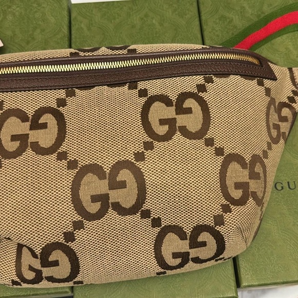 Gucci Tan and Brown GG Monogram Belt Bag - Picture 1 of 1